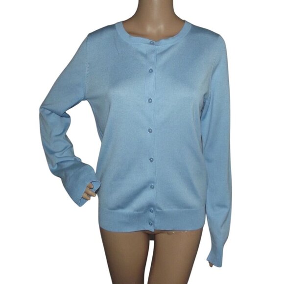 Time and Tru Cardigan Sweater Womens Size Small Light Blue Button lightweight - Picture 1 of 11